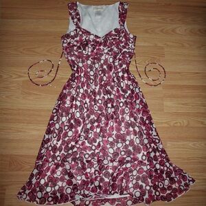 Speechless Pink and White Patterned Midi Dress